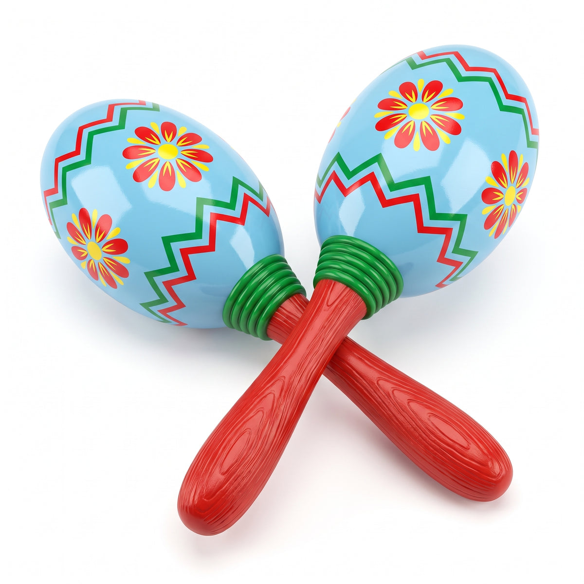 Festive Fiesta Maracas - Vibrant Red and Blue 2-Pack