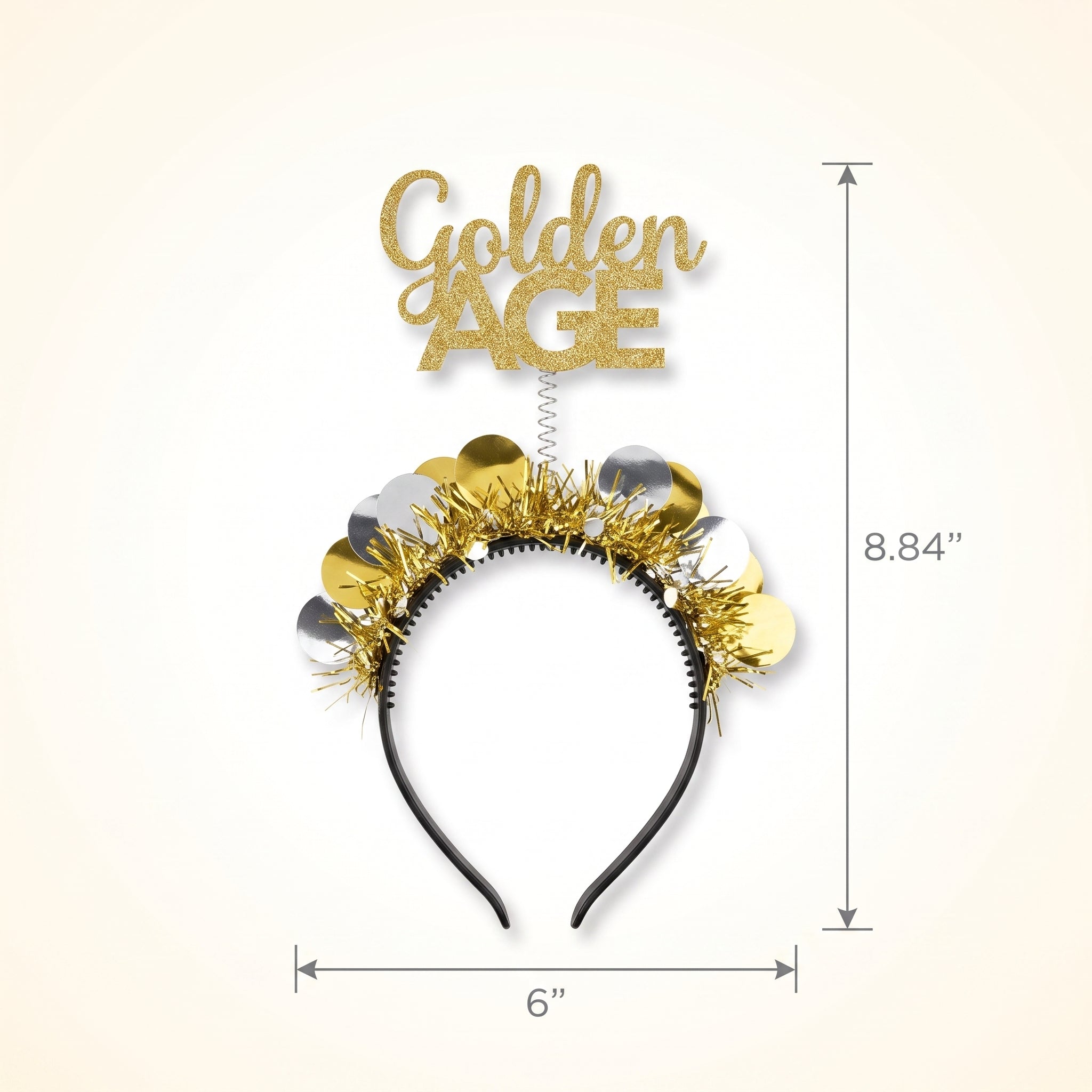 Golden Age Tinsel & Confetti Birthday Headband
