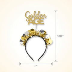 Golden Age Tinsel & Confetti Birthday Headband