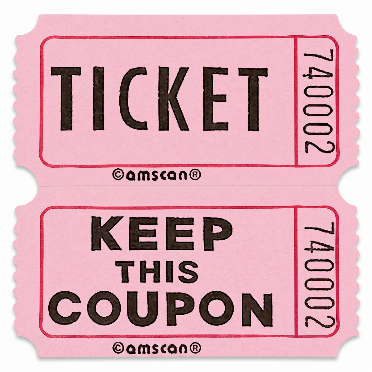 Pink Double Roll Raffle Tickets - 2000 Pack