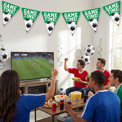 "Game Time!" Soccer Pennant Banner - 12ft Sports Party Decoration