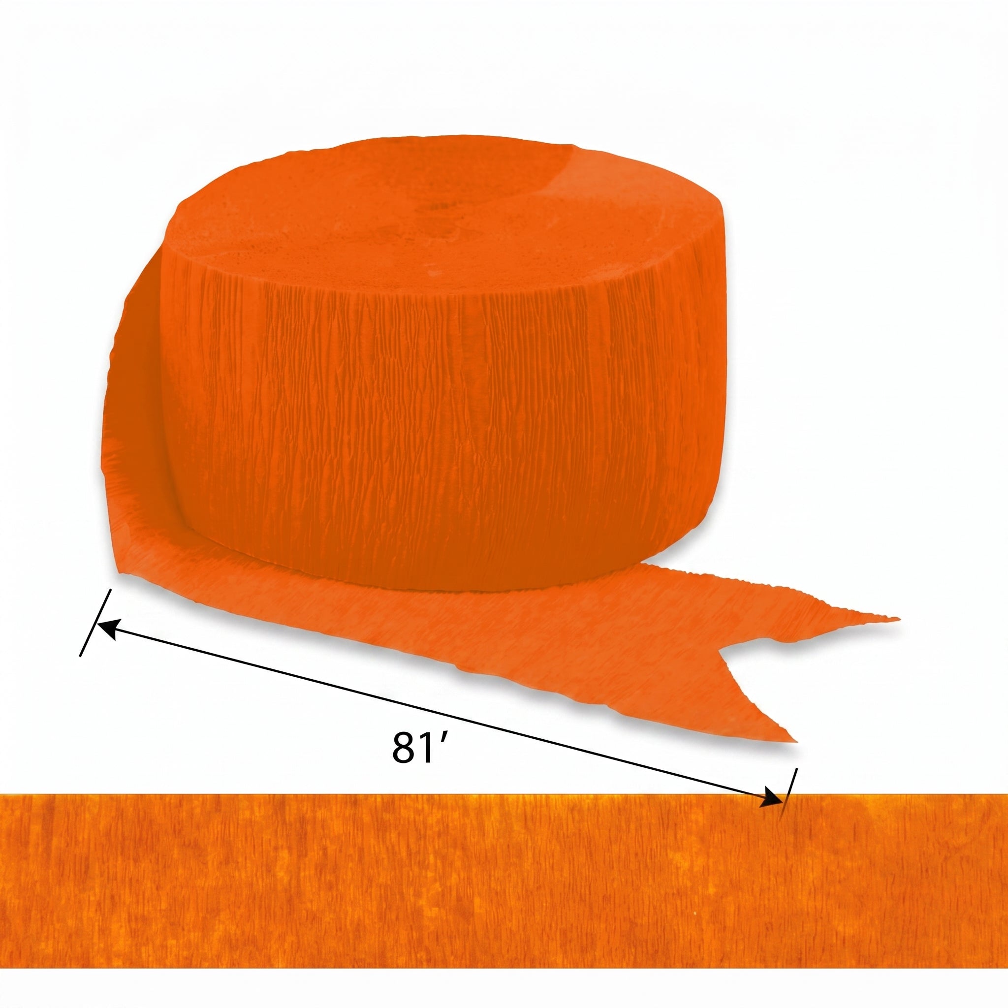 Orange Crepe Streamer - 81 ft.