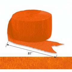 Orange Crepe Streamer - 81 ft.