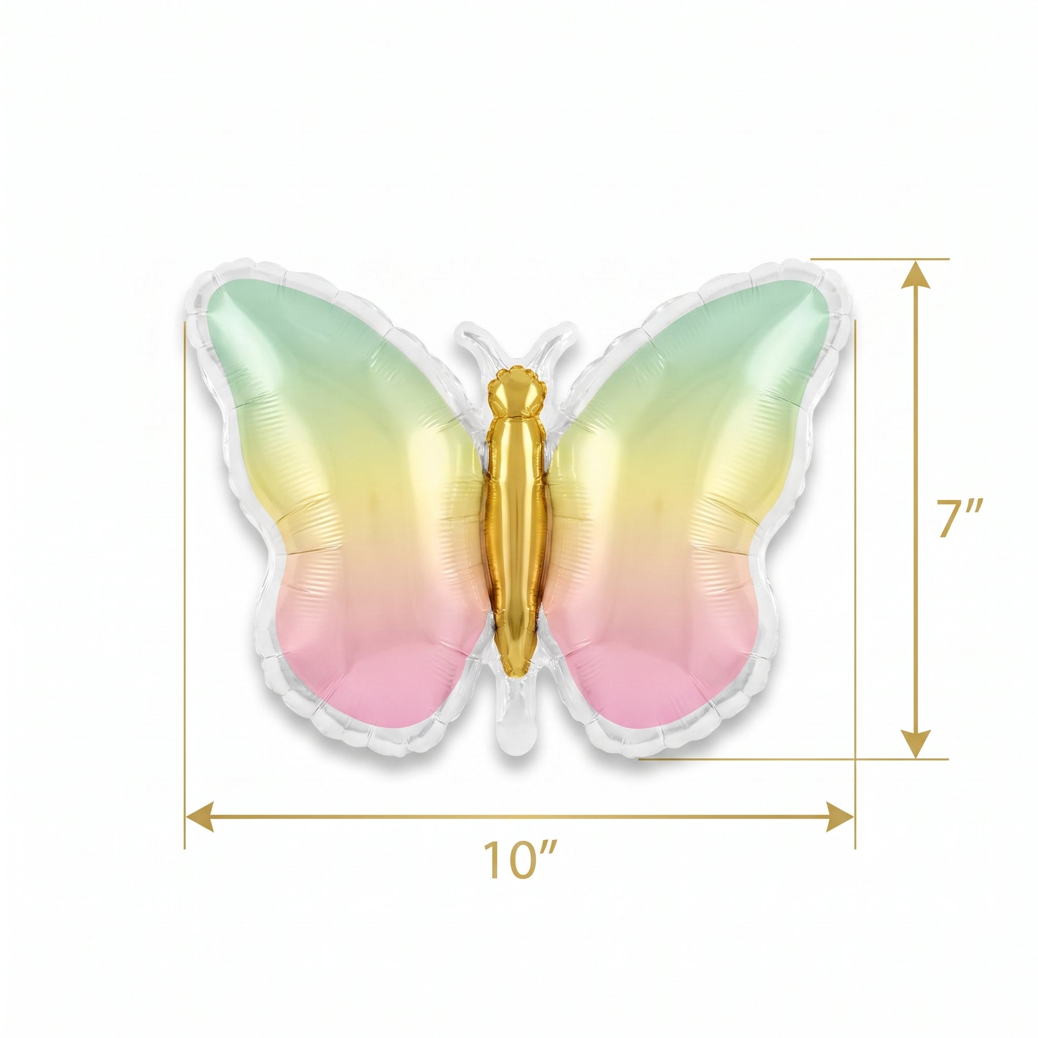 Vibrant Butterfly Satin Foil Balloon Set, 8-Inch, 3-Pack
