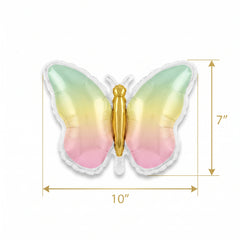 Vibrant Butterfly Satin Foil Balloon Set, 8-Inch, 3-Pack