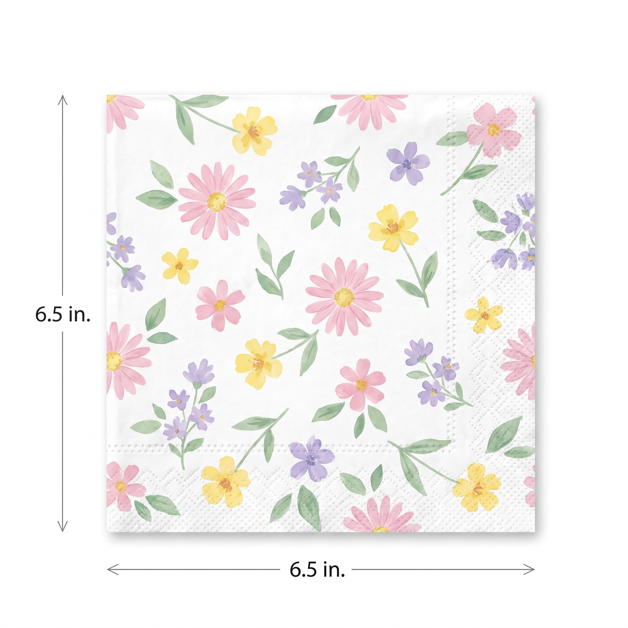 Springtime Blooms Luncheon Napkins - 6.5 In. x 6.5 In. - 16 Pack