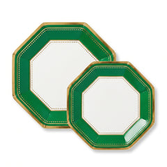 Festive Green Premium 10" Octagonal Paper Plates