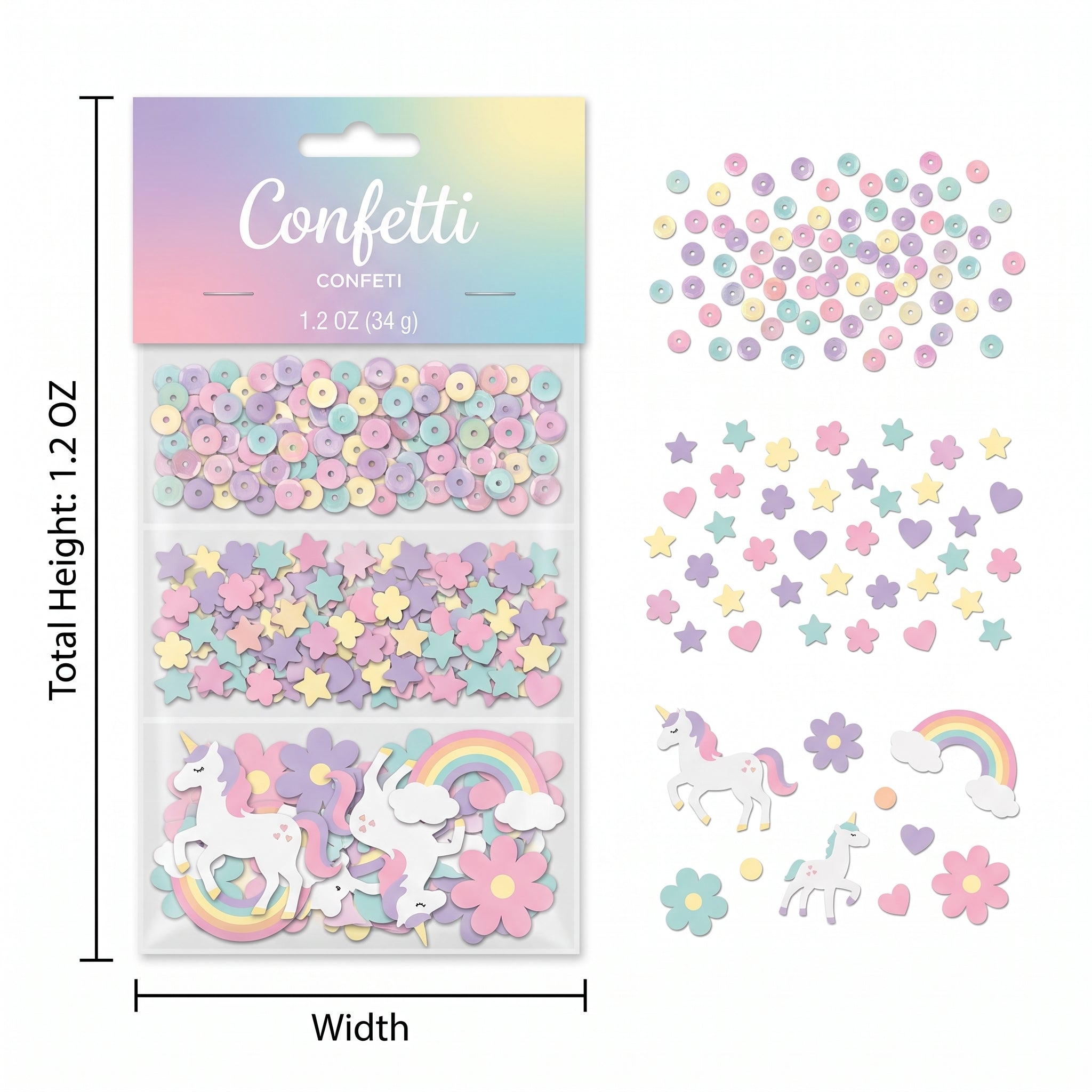 Enchanted Unicorn Confetti Pack - 1.2 oz, Birthday Magic
