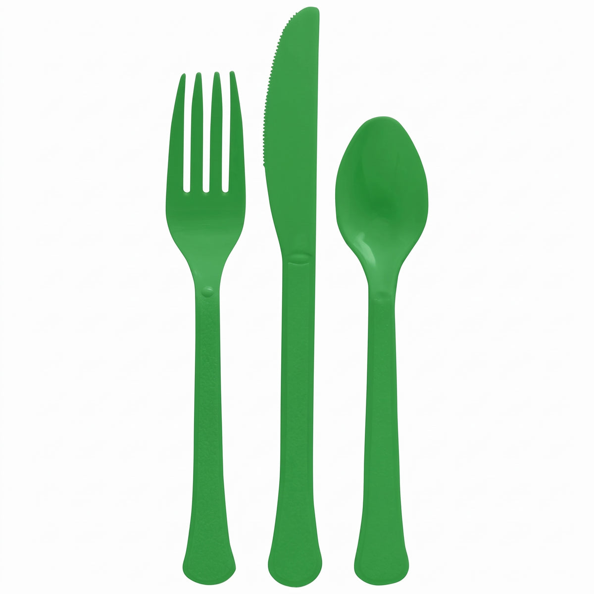 Green Heavyweight Plastic Cutlery Set - 7.5 in. - 24 Count