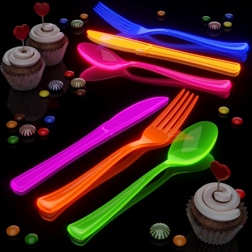 Unleashed - Heavy Duty Neon Plastic Forks - 60 Ct.