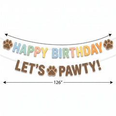 Colorful "Happy Birthday" Pawty Letter Banner