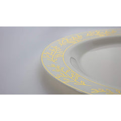 9 In. Gold Leaf Design Plastic Plates | 120 Count