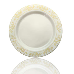 9 In. Gold Leaf Design Plastic Plates | 120 Count