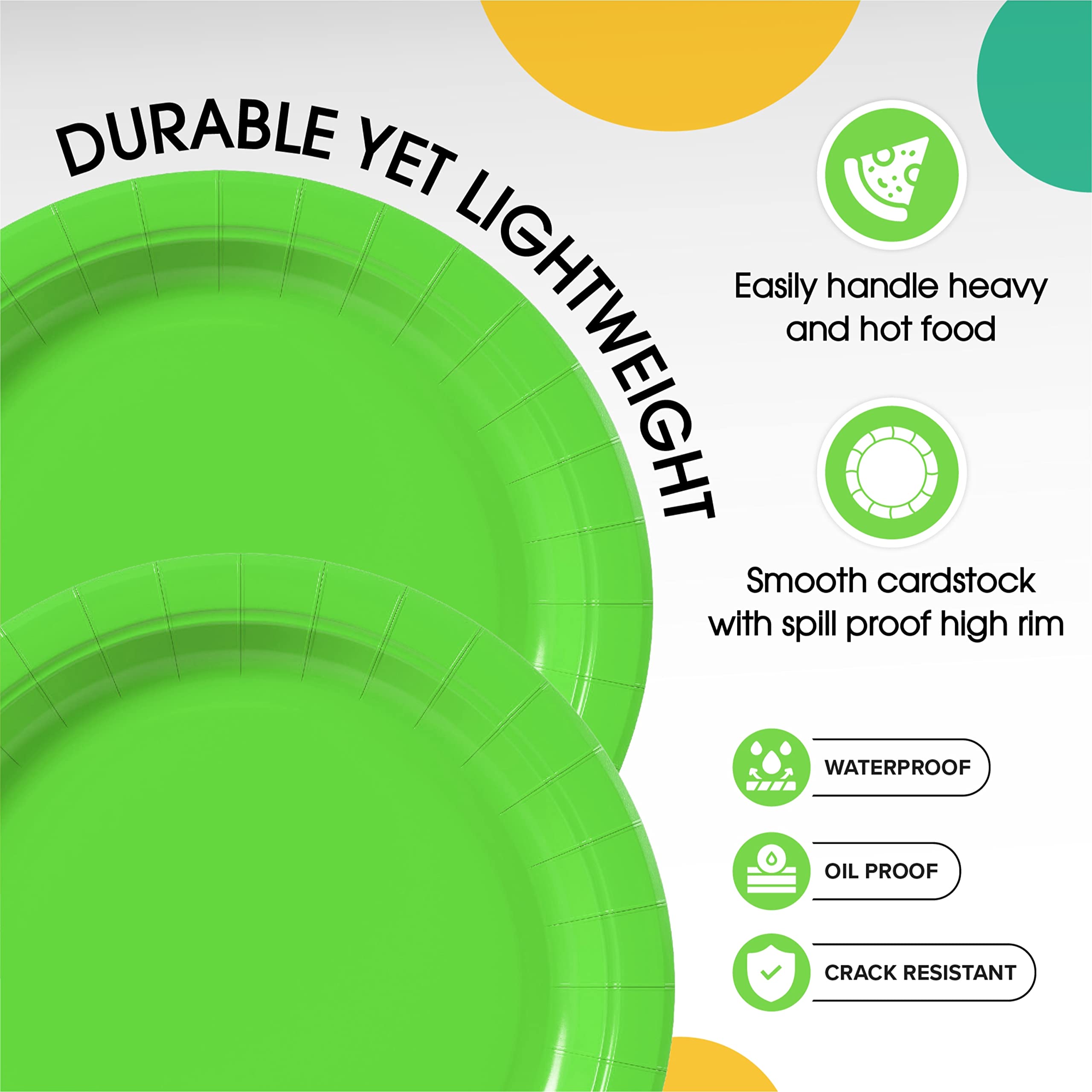 Unleashed - 9 In. Lime Green Paper Plates - 100 Ct.