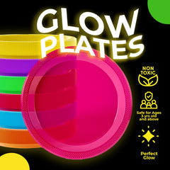 9 In. Neon Assorted Color Plastic Plates | 60 Count