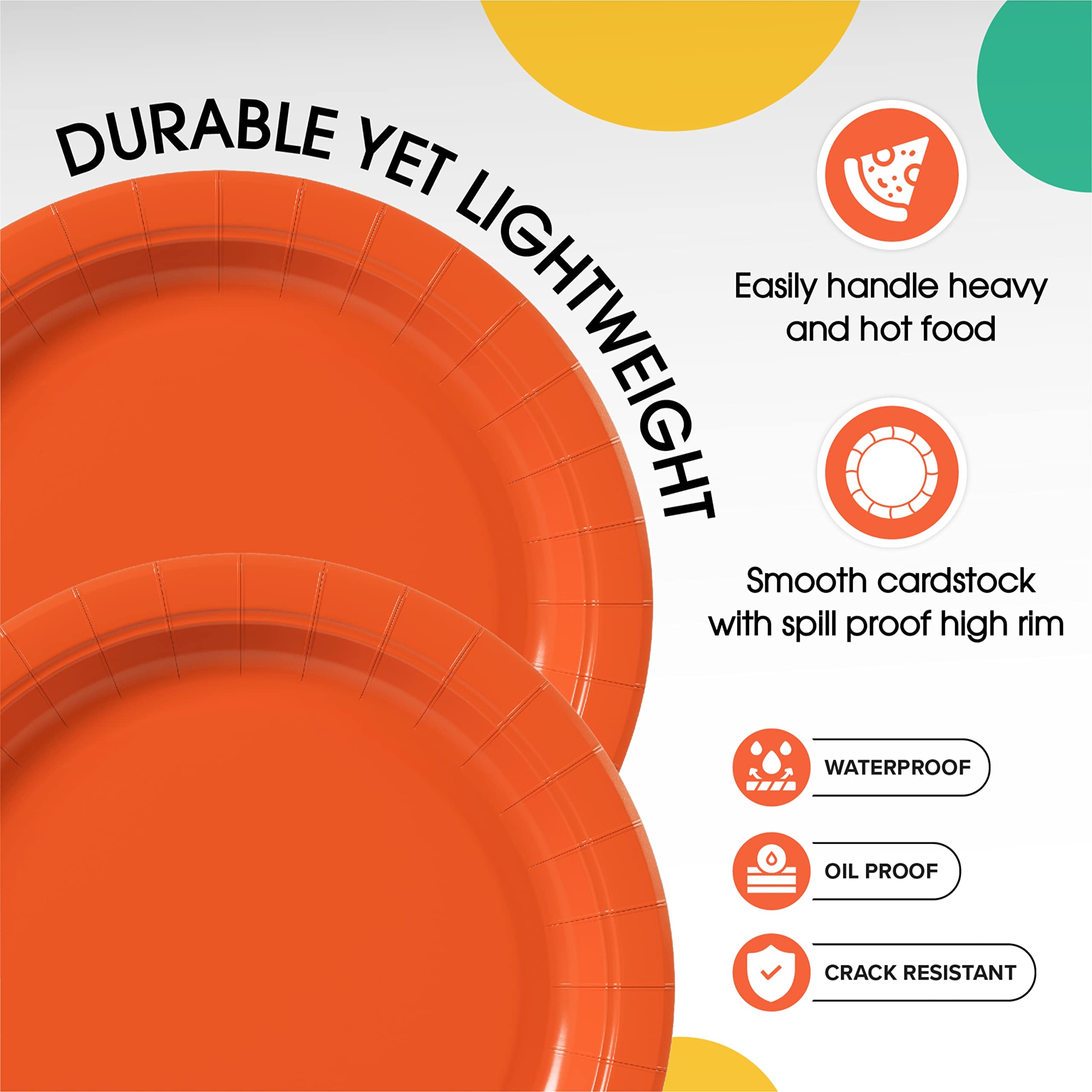 Unleashed - 9 In. Orange Paper Plates - 100 Ct.