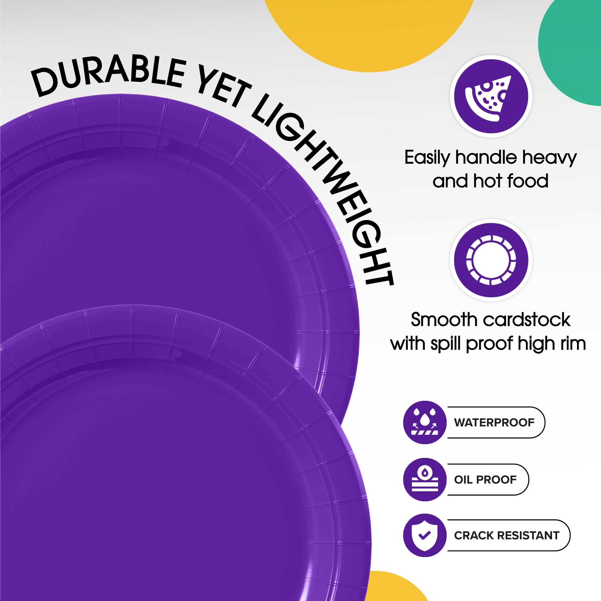 Unleashed - 9 In. Purple Paper Plates - 100 Ct.