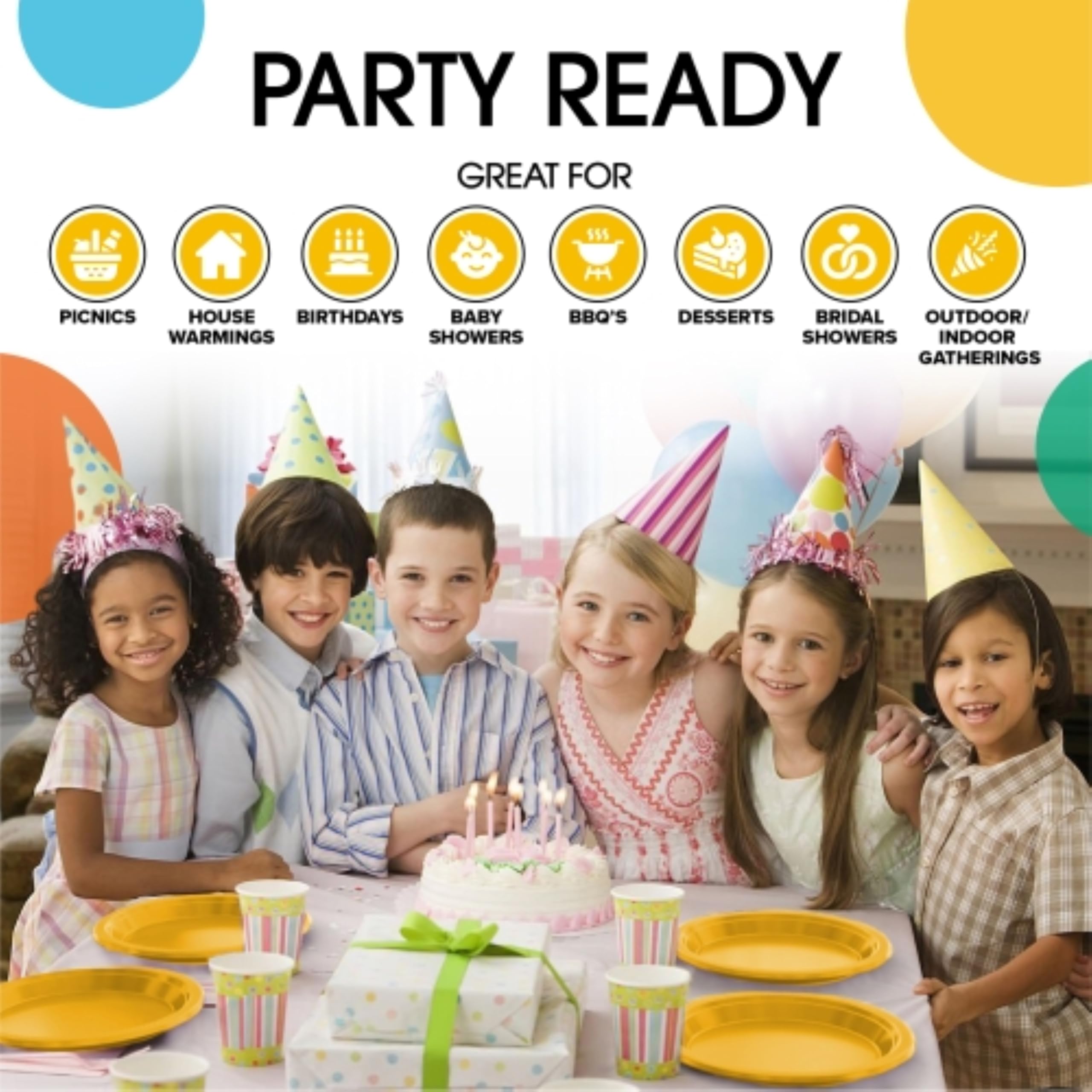 9 In. Yellow Plastic Plates | Case of 600