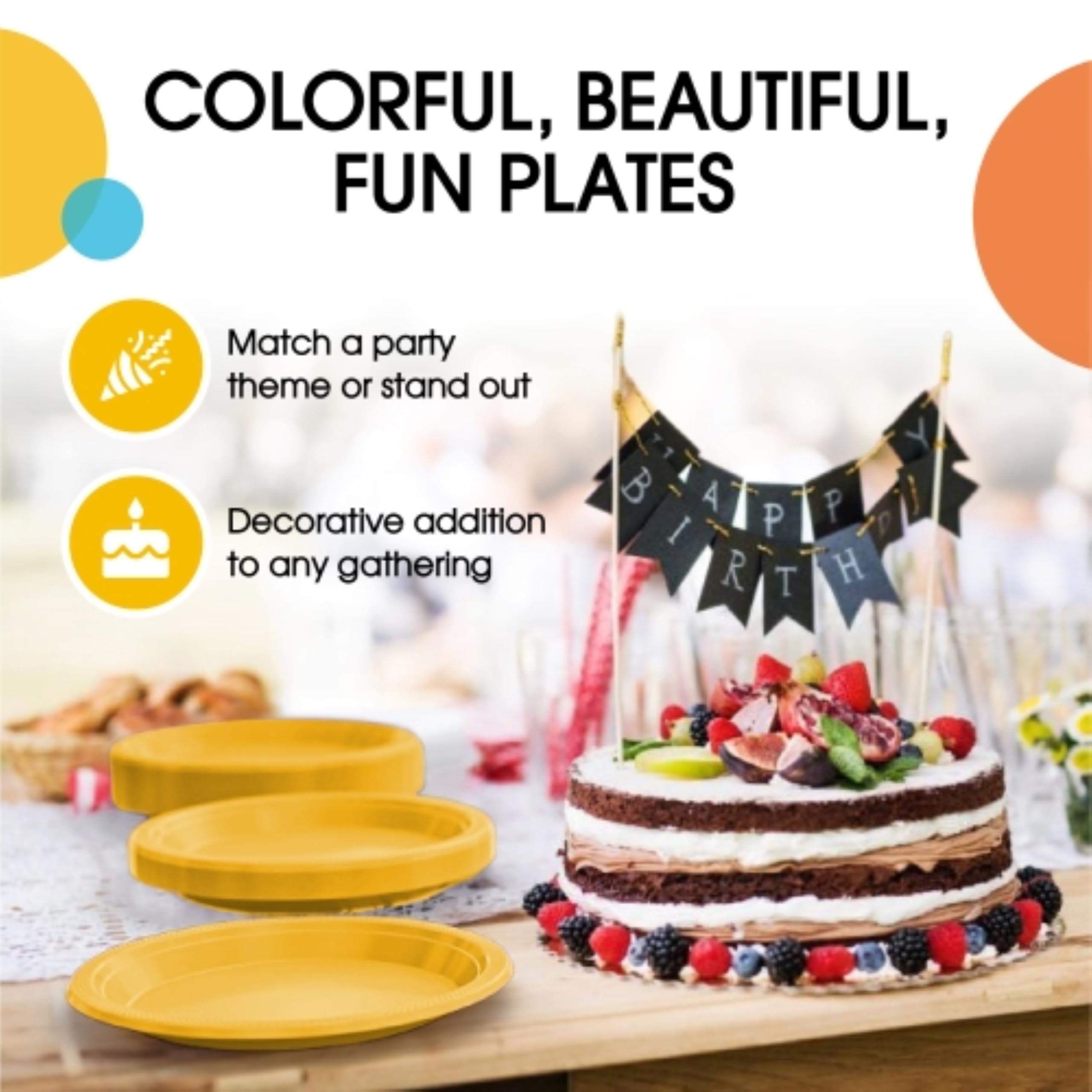 9 In. Yellow Plastic Plates | Case of 600