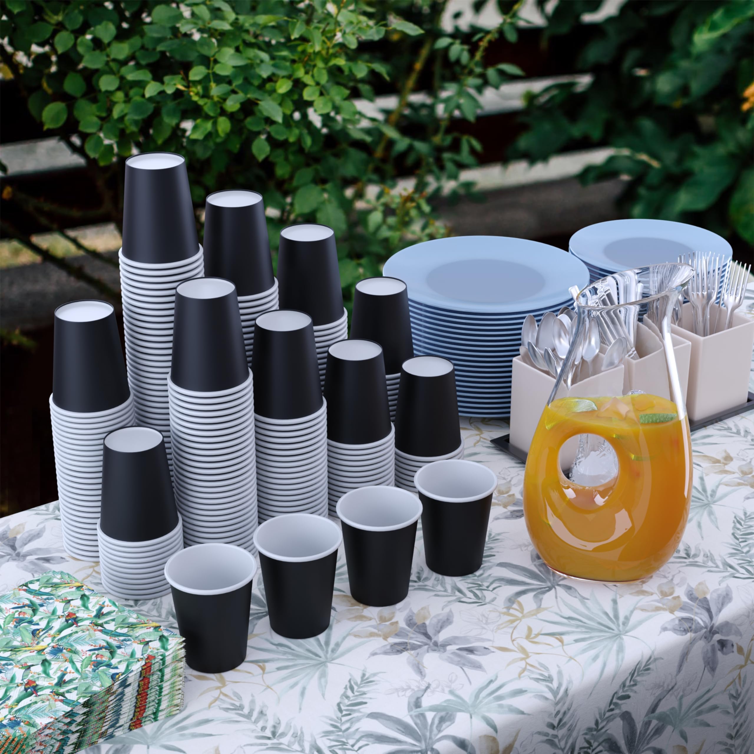 9 Oz. Black Paper Cups | 100 Count