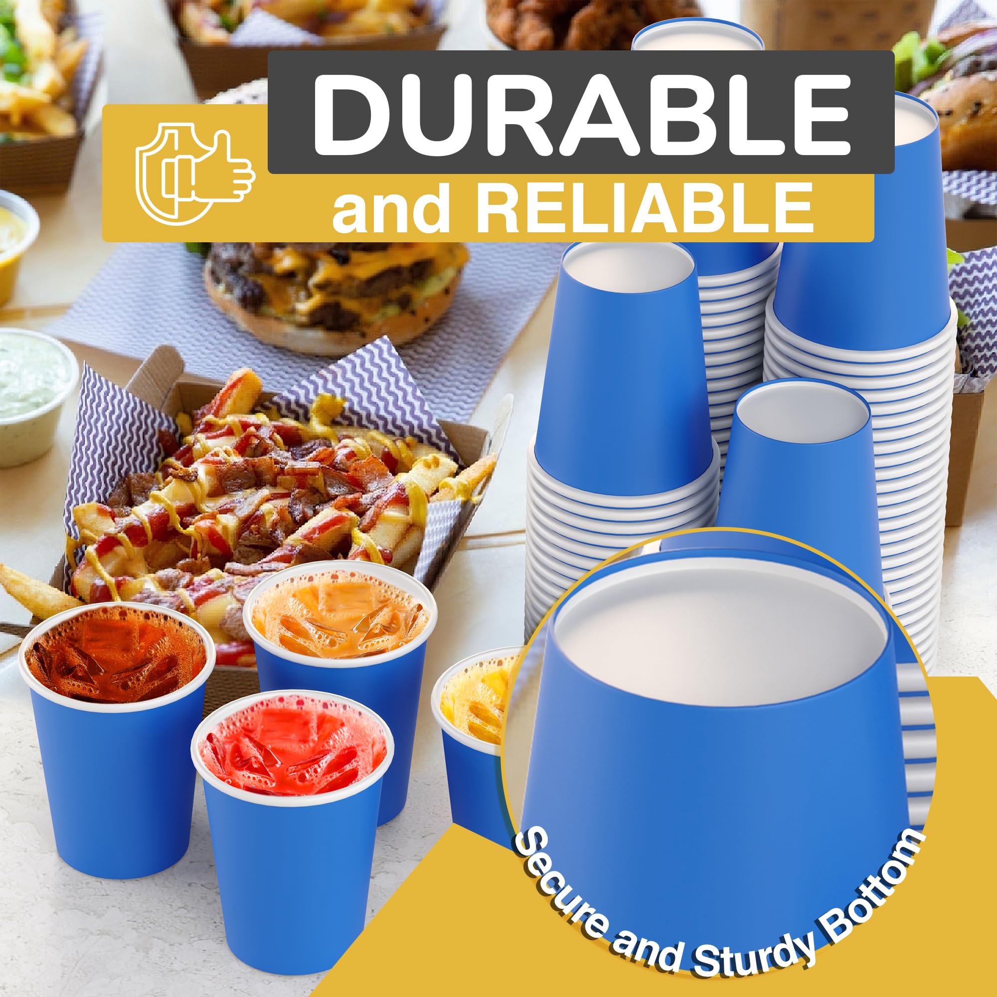 9 Oz. Dark Blue Paper Cups | Case of 1000