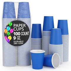 9 Oz. Dark Blue Paper Cups | 100 Count