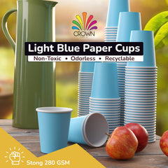 9 Oz. Light Blue Paper Cups | 100 Count