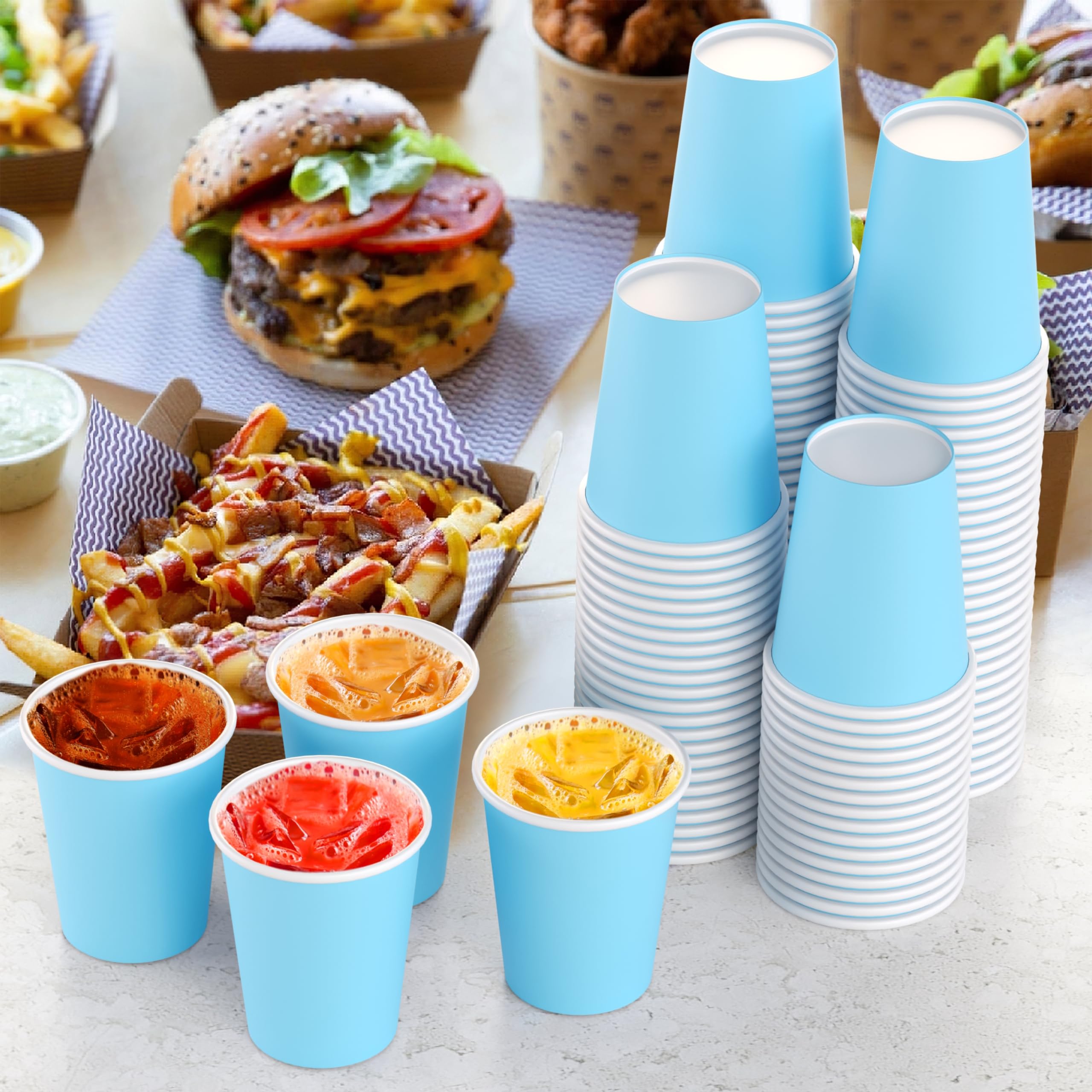 9 Oz. Light Blue Paper Cups | 100 Count