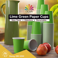 Unleashed - 9 Oz. Lime Green Paper Cups - 100 Ct.