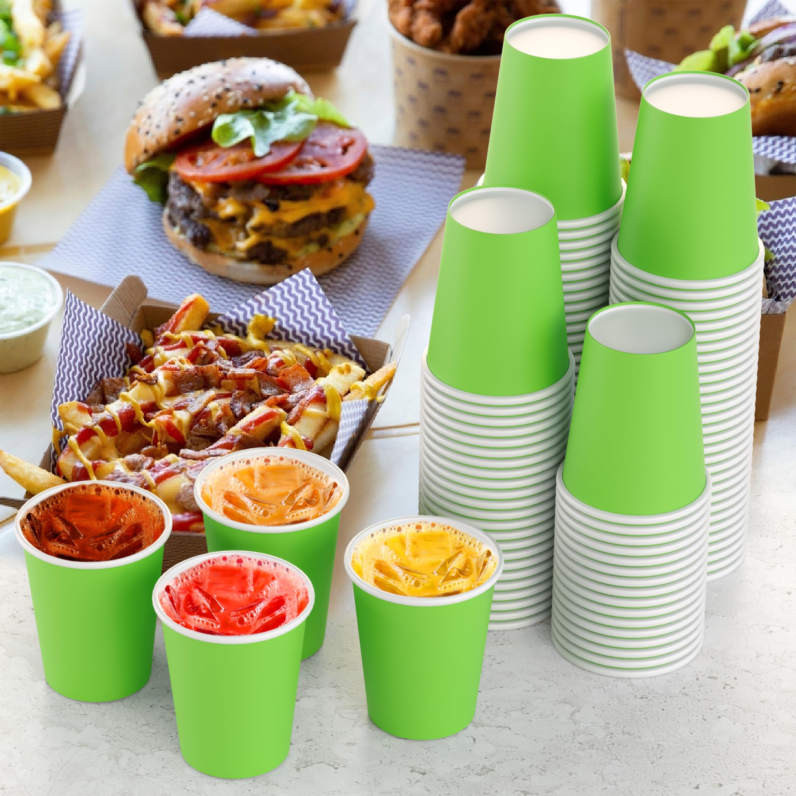 Little Gym - 9 Oz. Lime Green Paper Cups - 100 Ct.