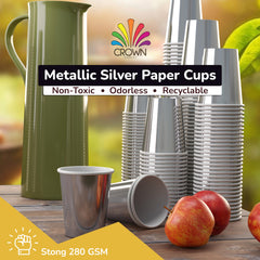 9 Oz. Metallic Silver Paper Cups | Case of 1000
