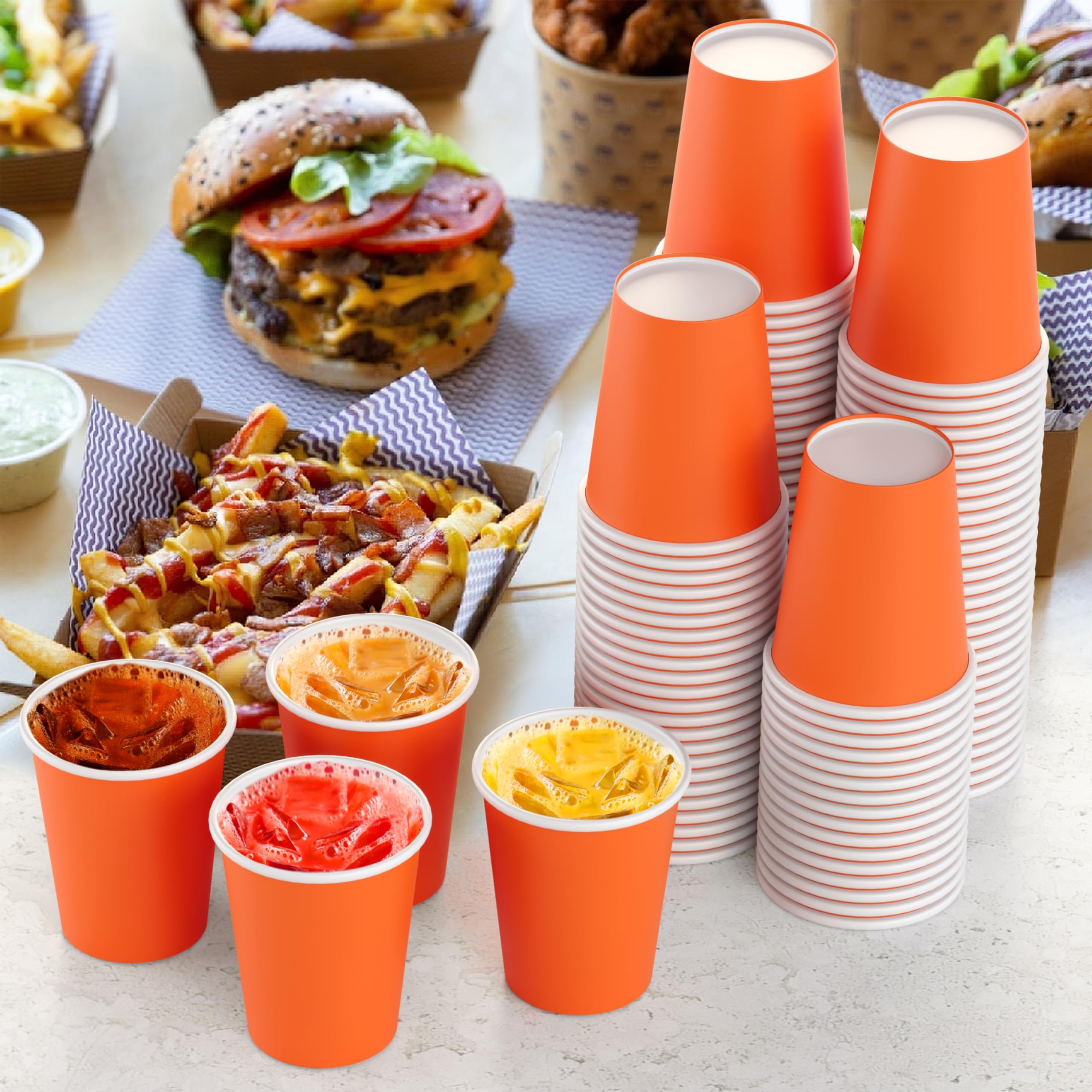 9 Oz. Orange Paper Cups | 100 Count