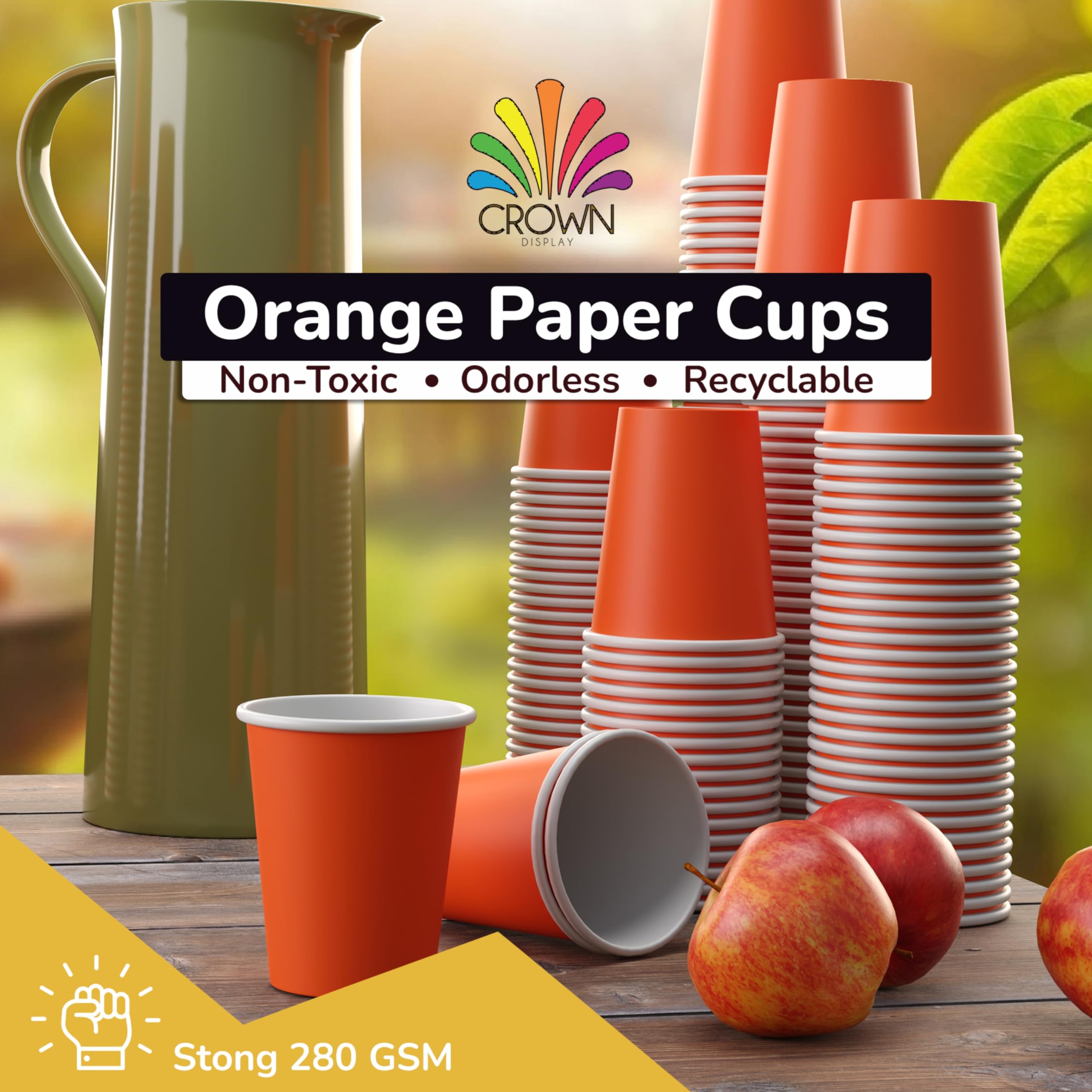 Little Gym - 9 Oz. Orange Paper Cups - 100 Ct.