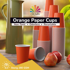 9 Oz. Orange Paper Cups | 100 Count