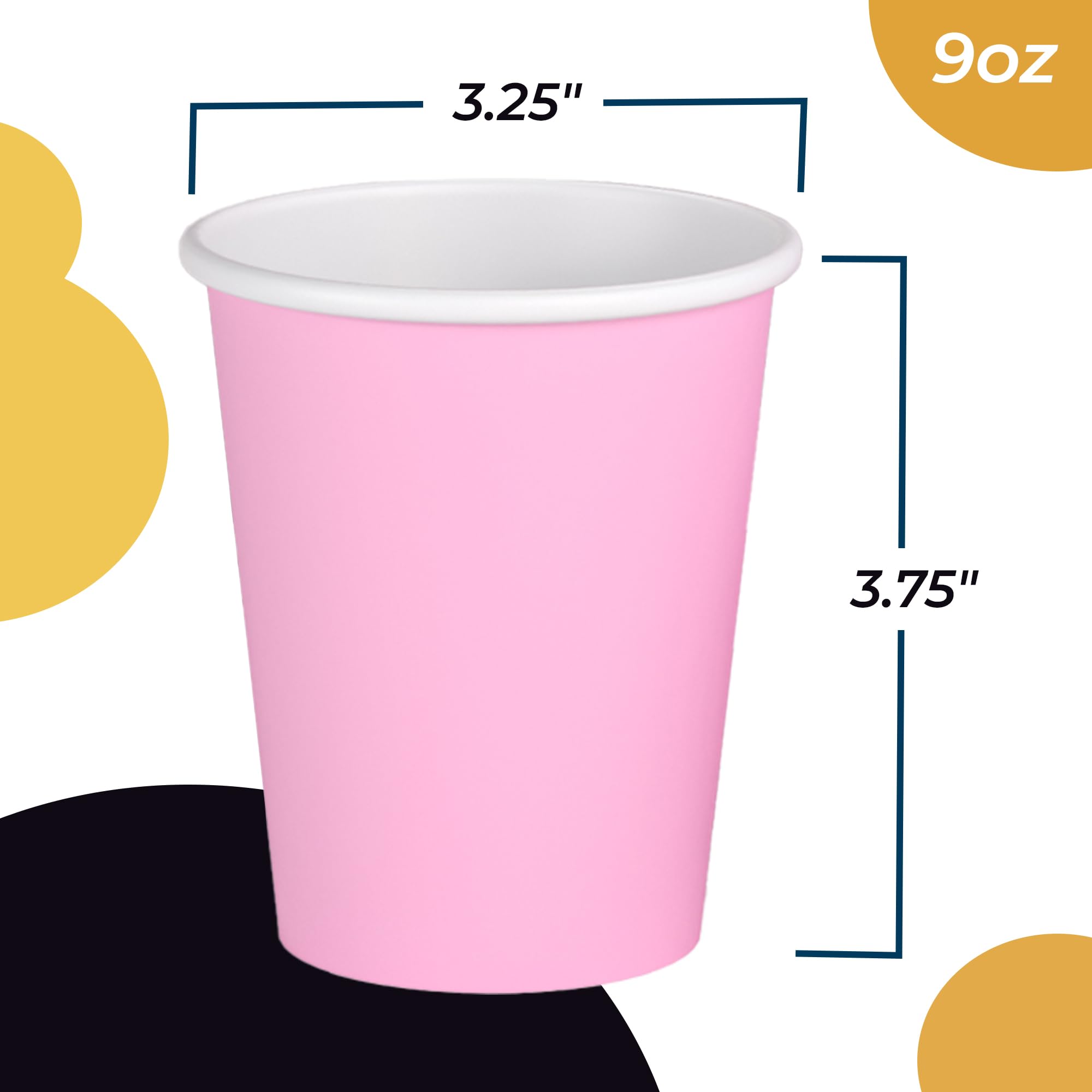 9 Oz. Pink Paper Cups | 100 Count