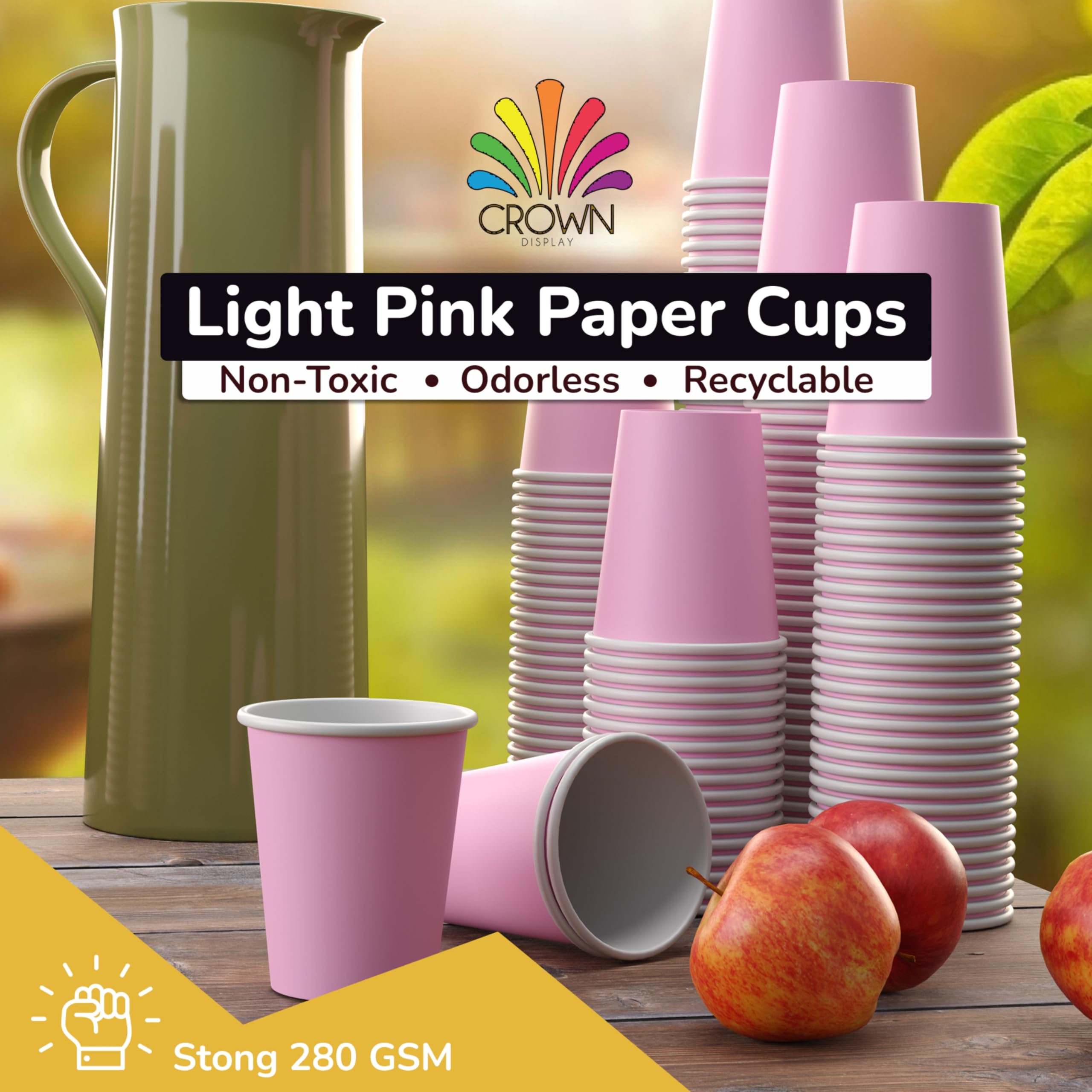 9 Oz. Pink Paper Cups | 100 Count