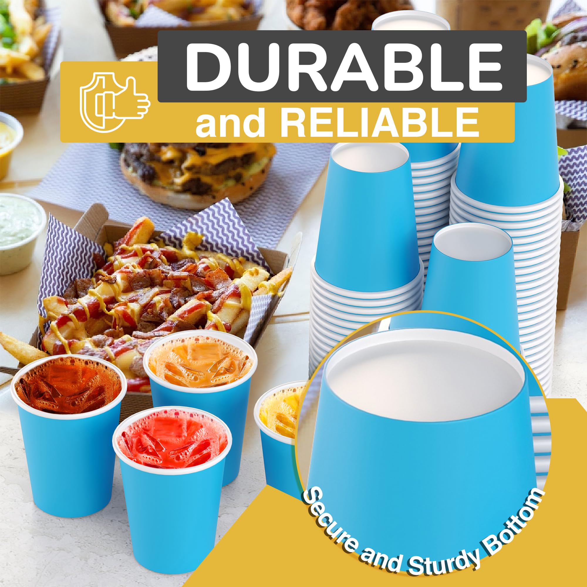 Unleashed - 9 Oz. Turquiose Paper Cups - 100 Ct.