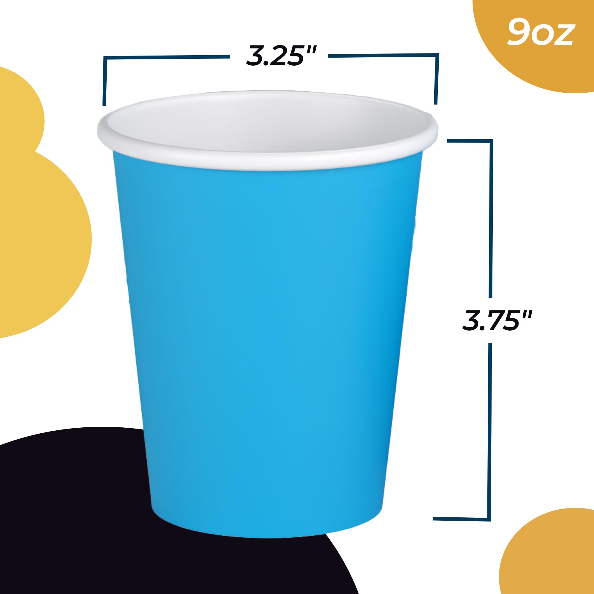 9 Oz. Turquoise Paper Cups | 100 Count