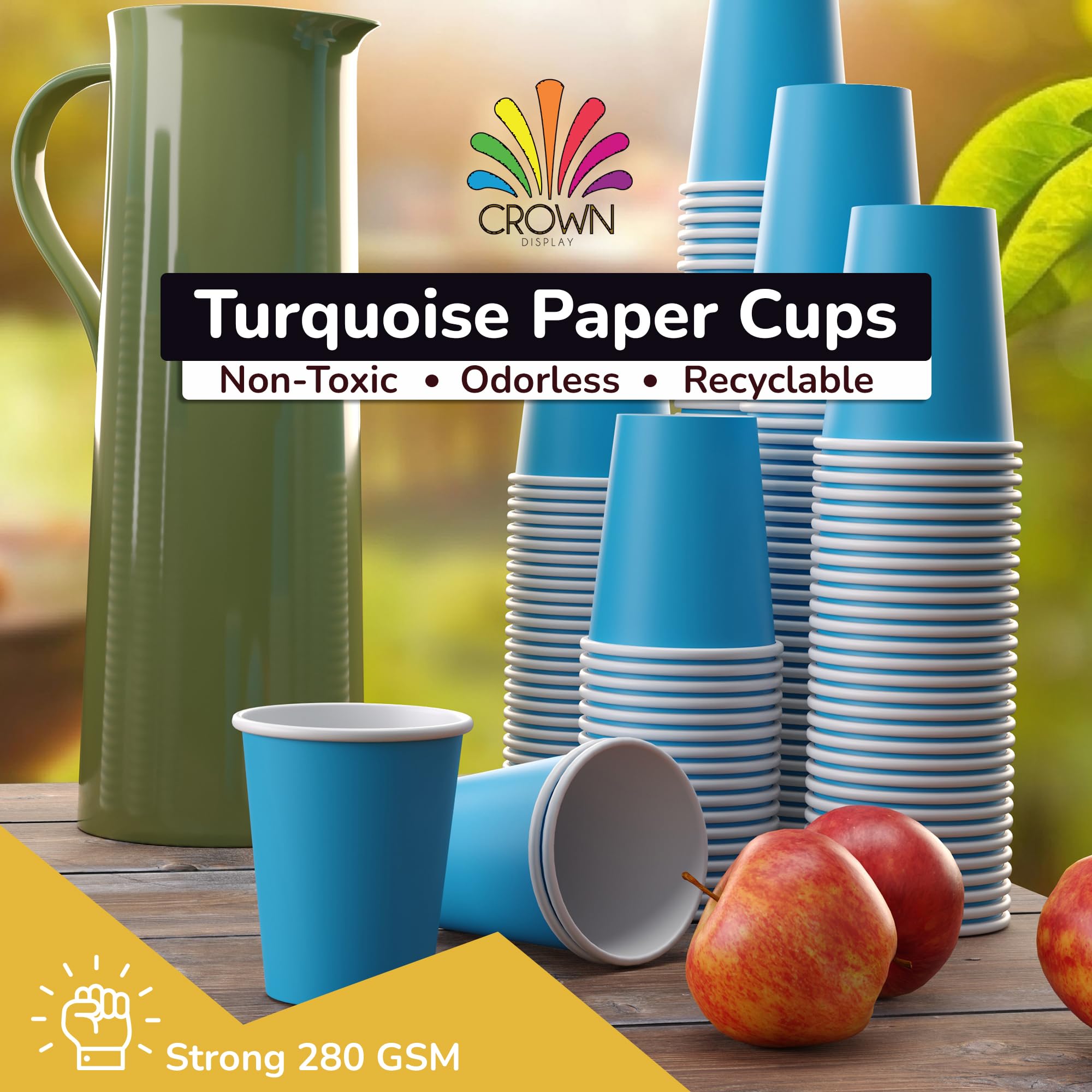 9 Oz. Turquoise Paper Cups | 100 Count