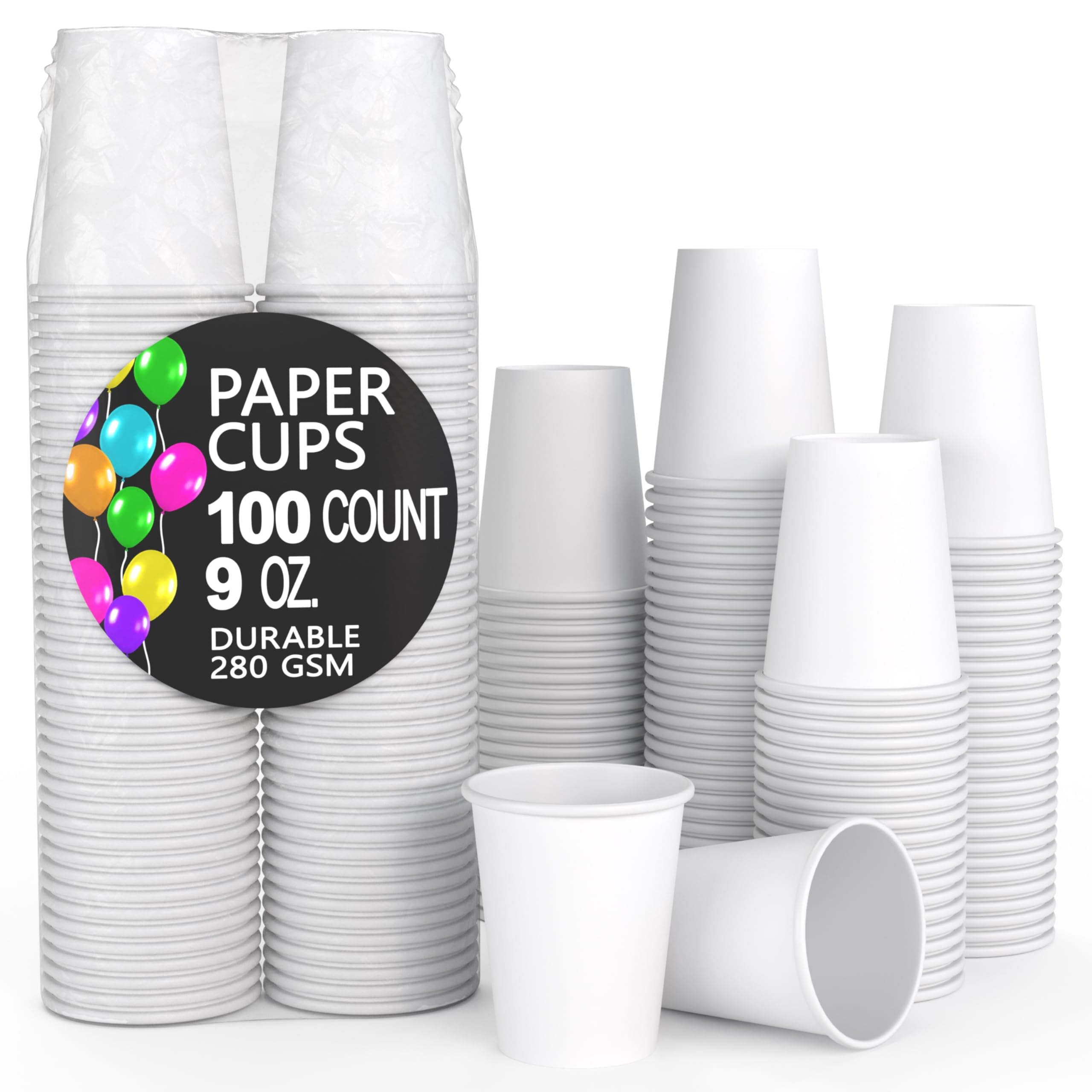 9 Oz. White Paper Cups | 100 Count