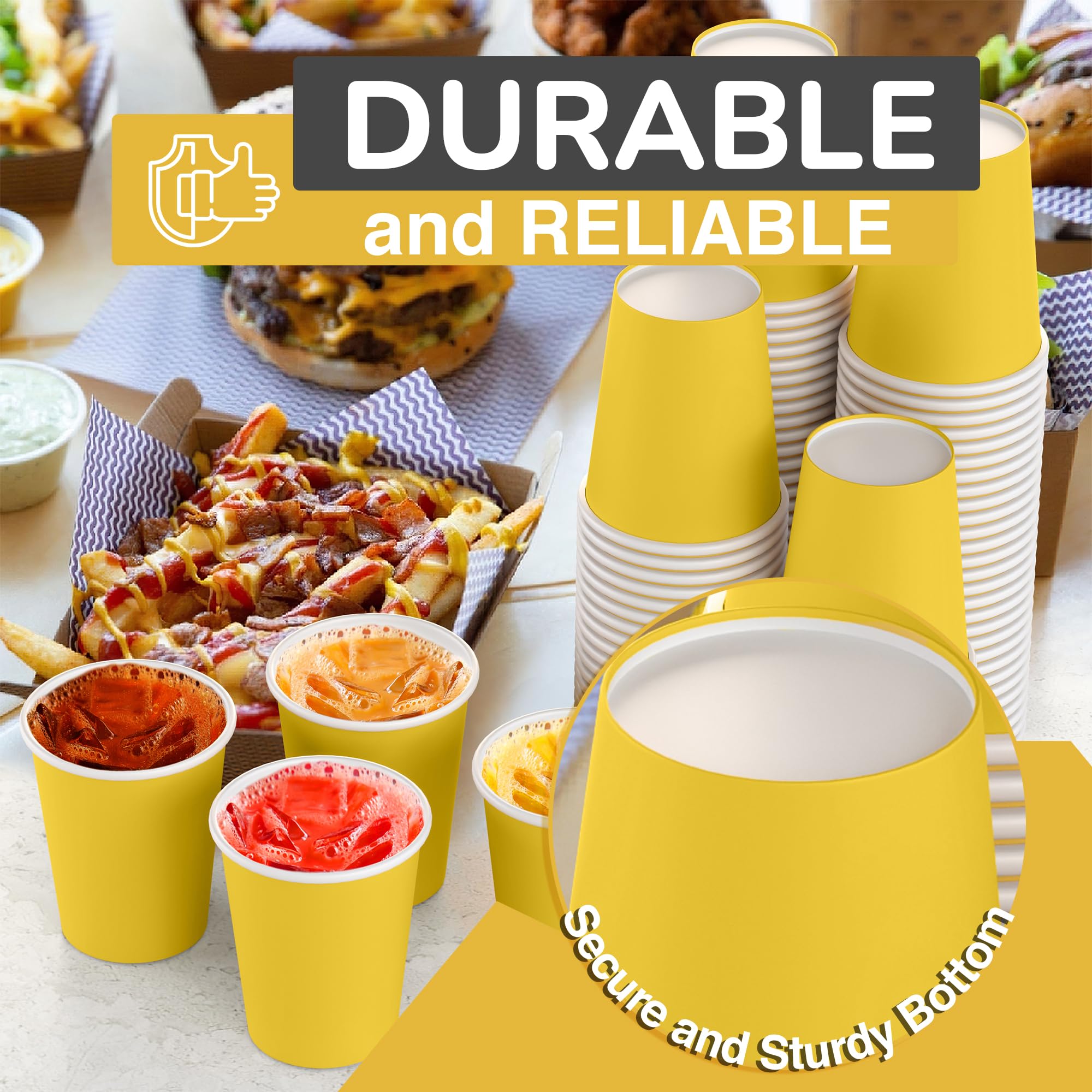 9 Oz. Yellow Paper Cups | 100 Count