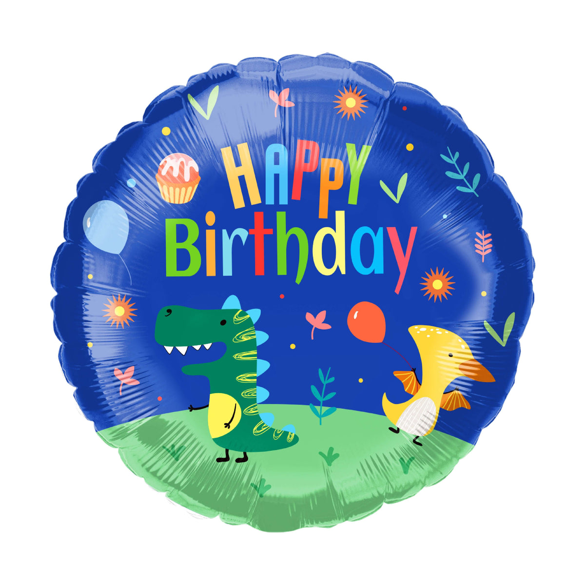 18" Happy Birthday Blue Animals Balloon