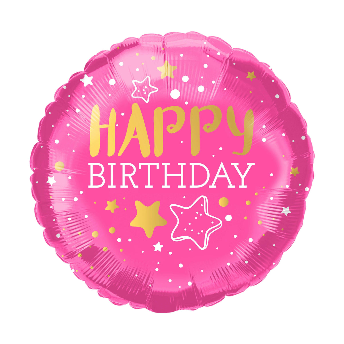 18" Happy Birthday Pink Circle Balloon