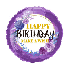 18" Happy Birthday Purple Balloon