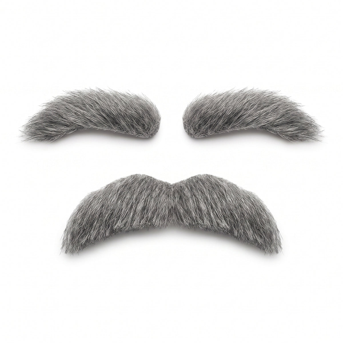 Grey Facial Hair Costume Set - Eyebrows & Moustache
