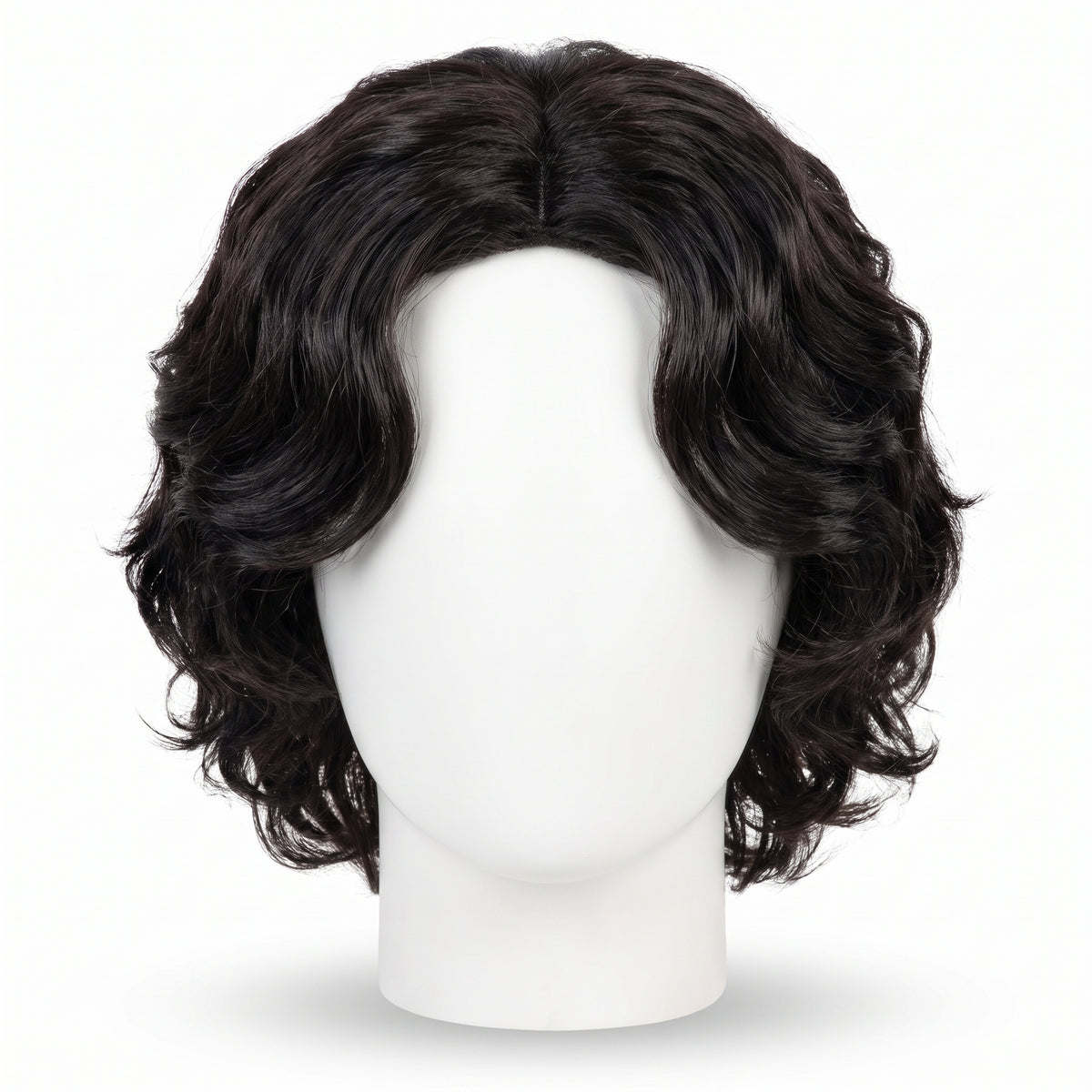 Men's Wavy Dark Hair Wig - Halloween Costume Accessory