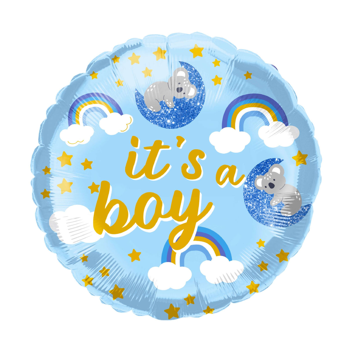 18" Blue Rainbow Boy Balloon