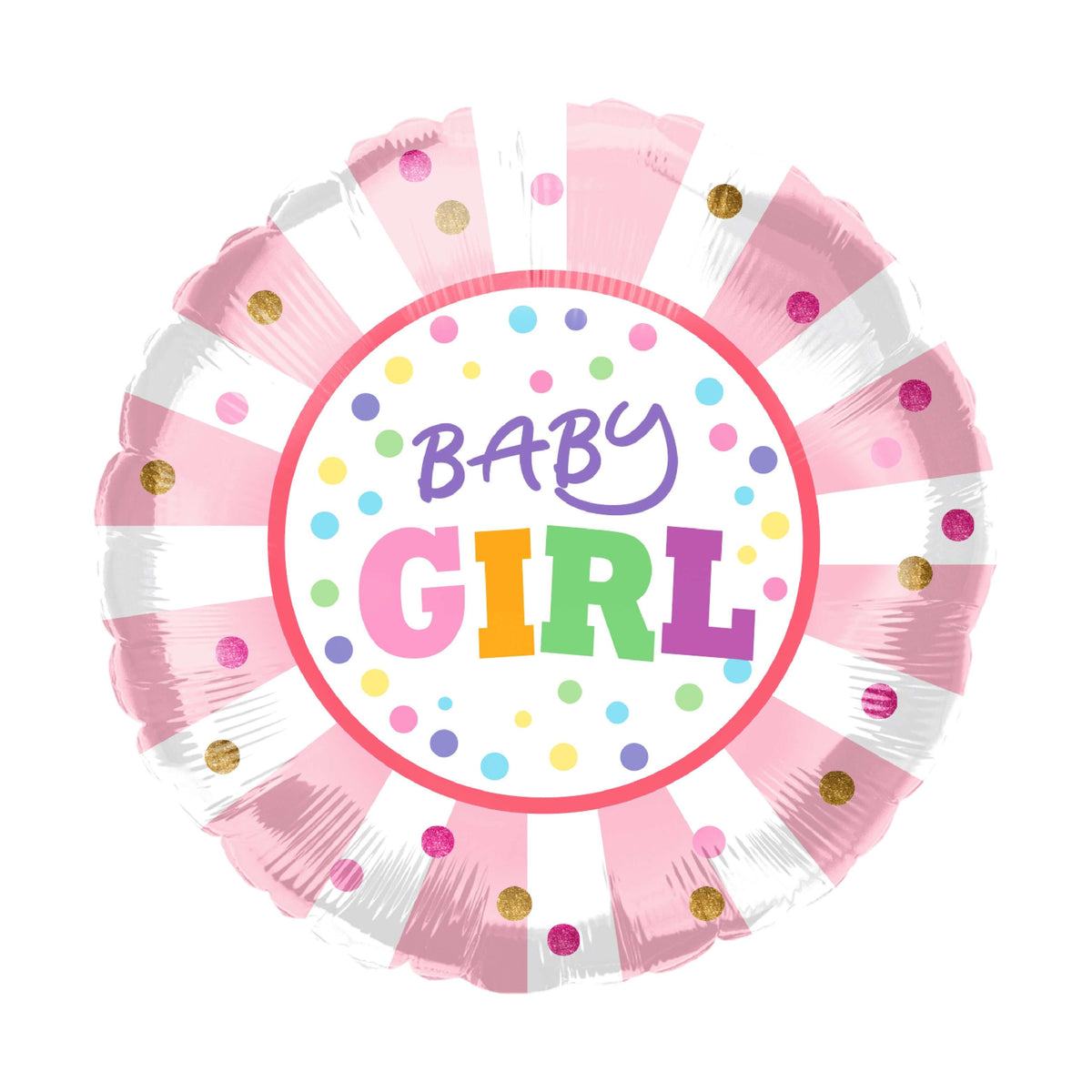 18" Baby Girl Wheel Balloon