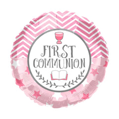 18" First Communion Pink Balloon