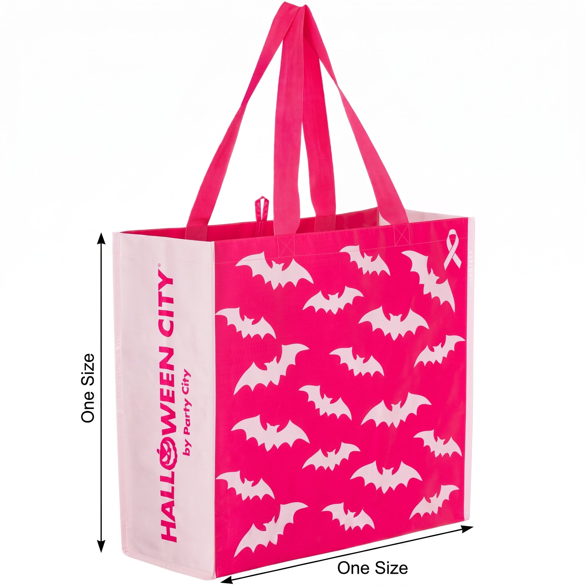 Pink Bat Reusable Halloween Tote Bag